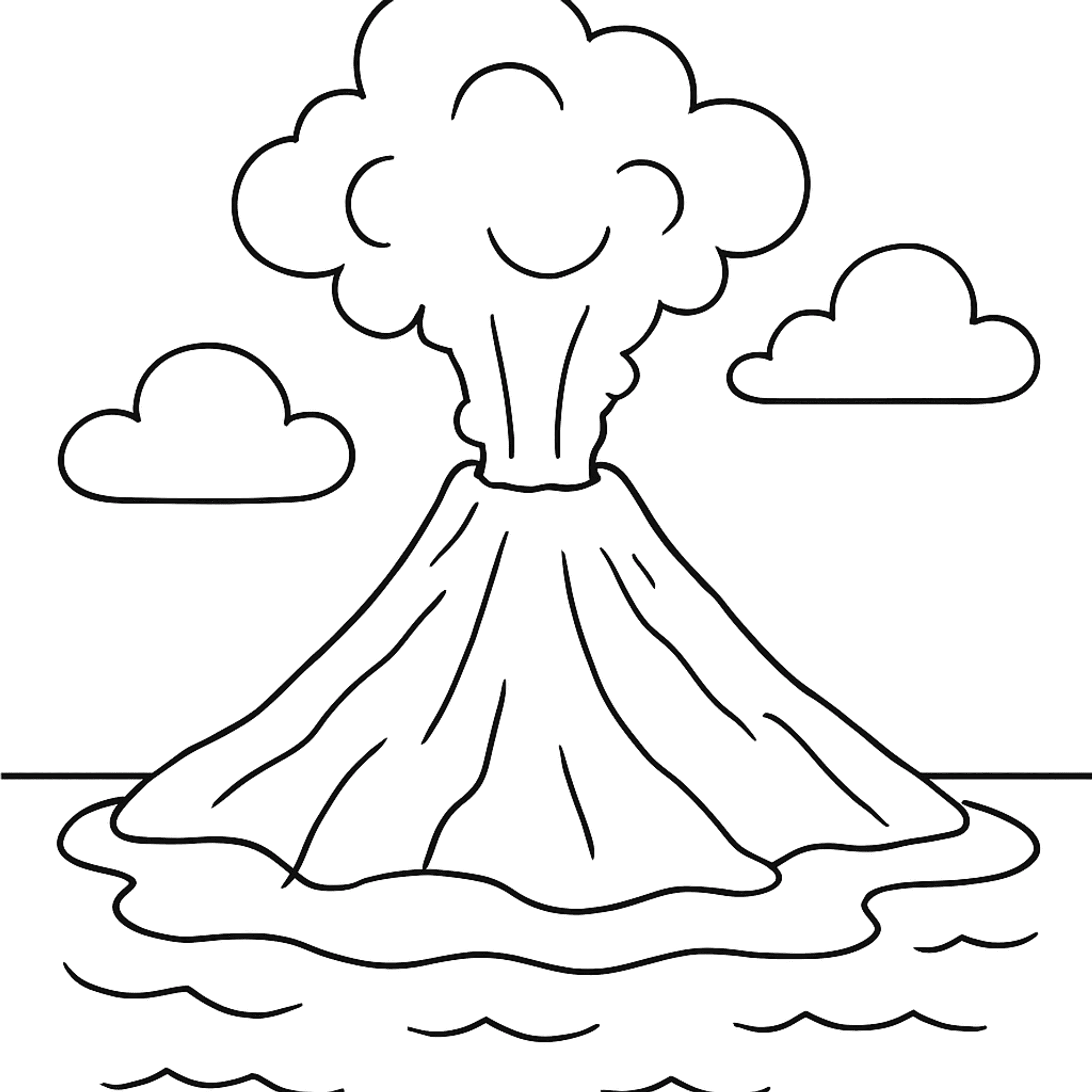 Vulkanisch Eiland Kleurplaat