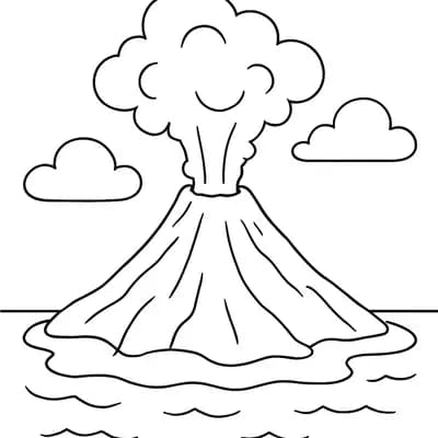 Vulkanisch Eiland Kleurplaat