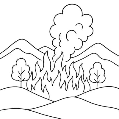 Bosbrand Kleurplaat