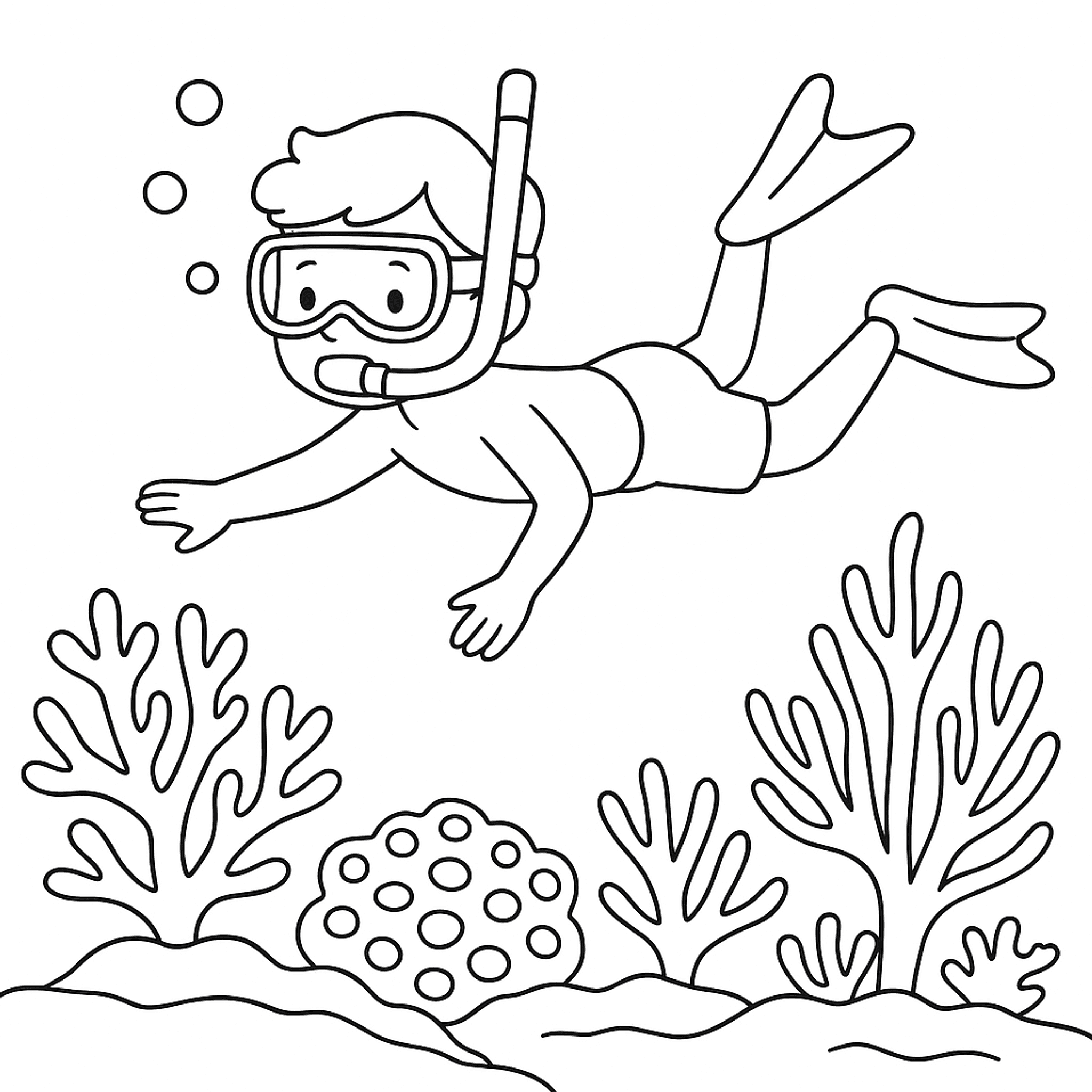 Snorkelen Kleurplaat