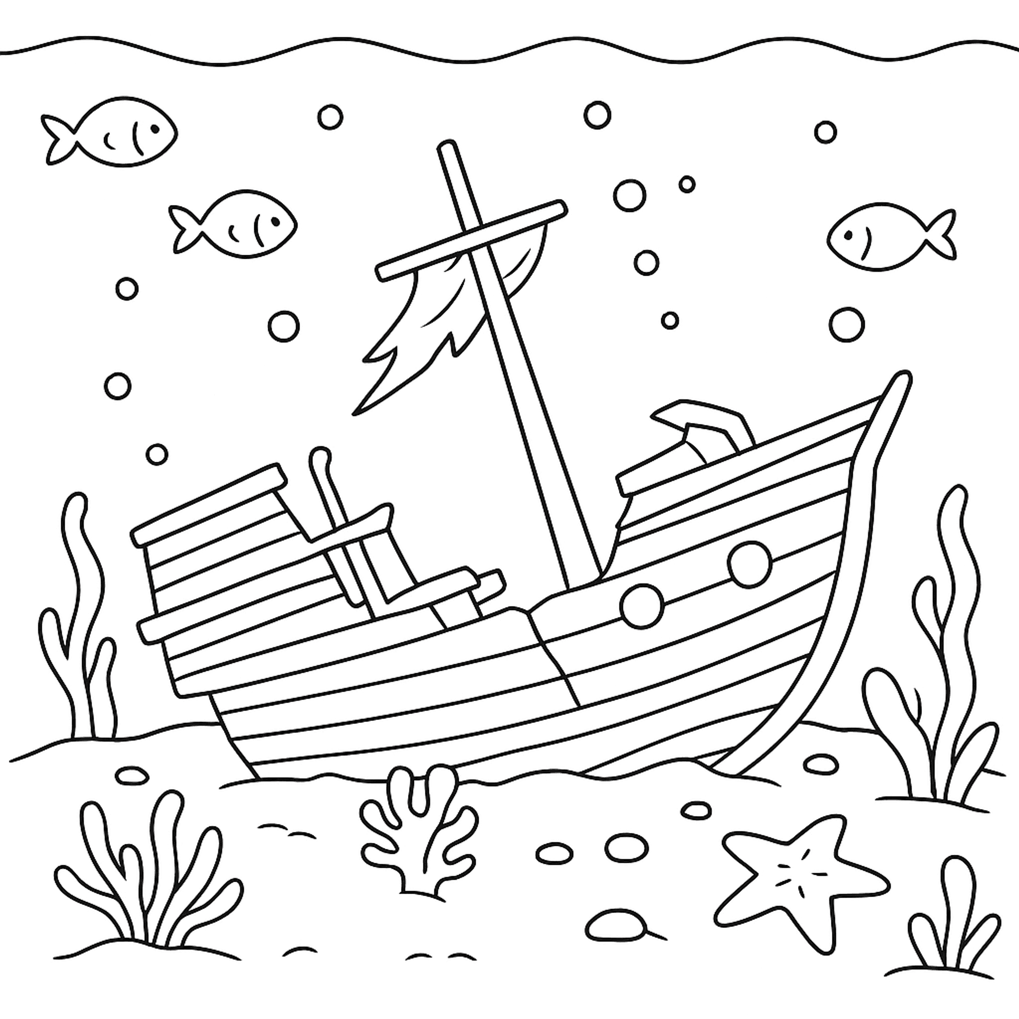 Gezonken Schip Kleurplaat