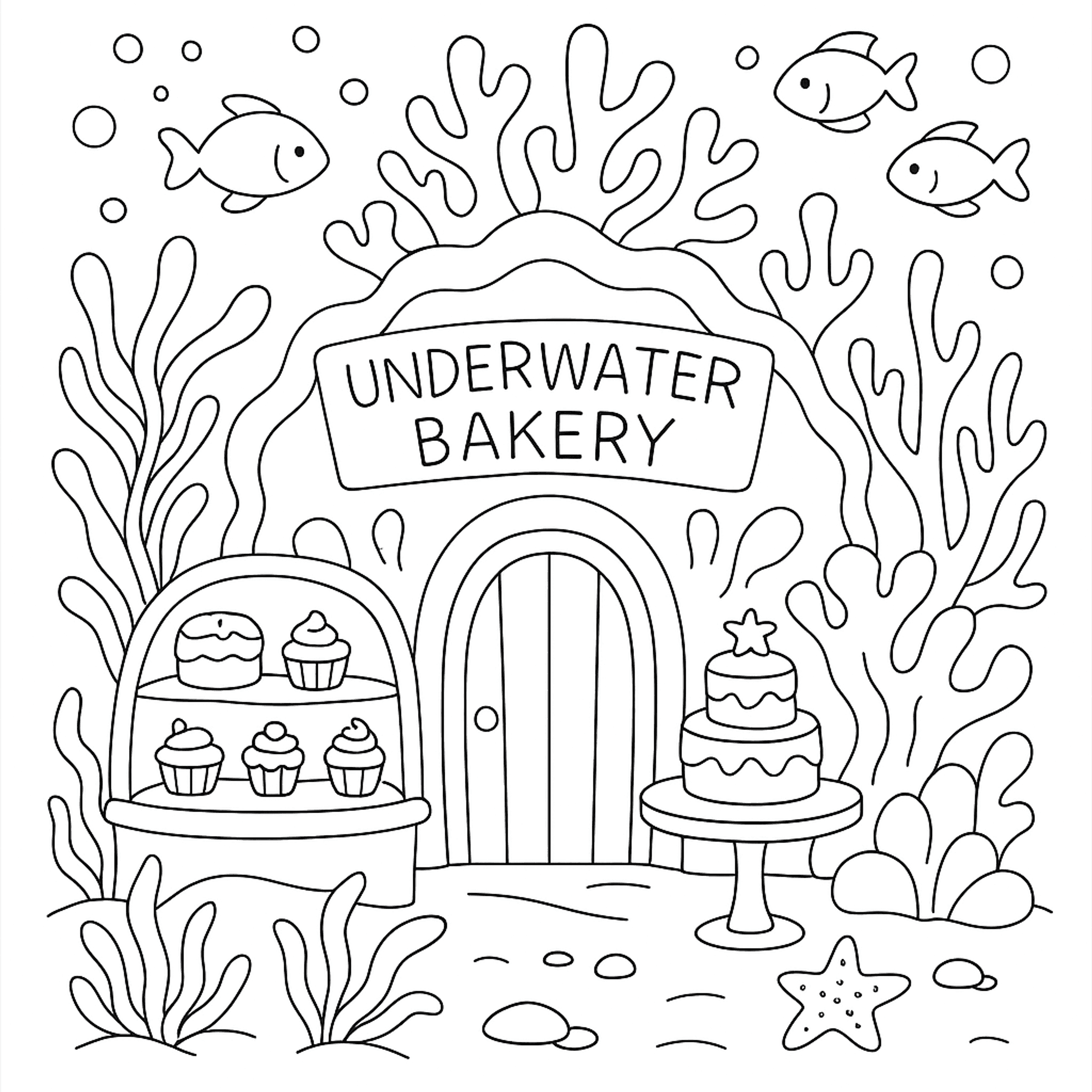 Underwater Bakery Kleurplaat