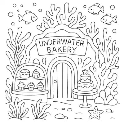 Underwater Bakery Kleurplaat