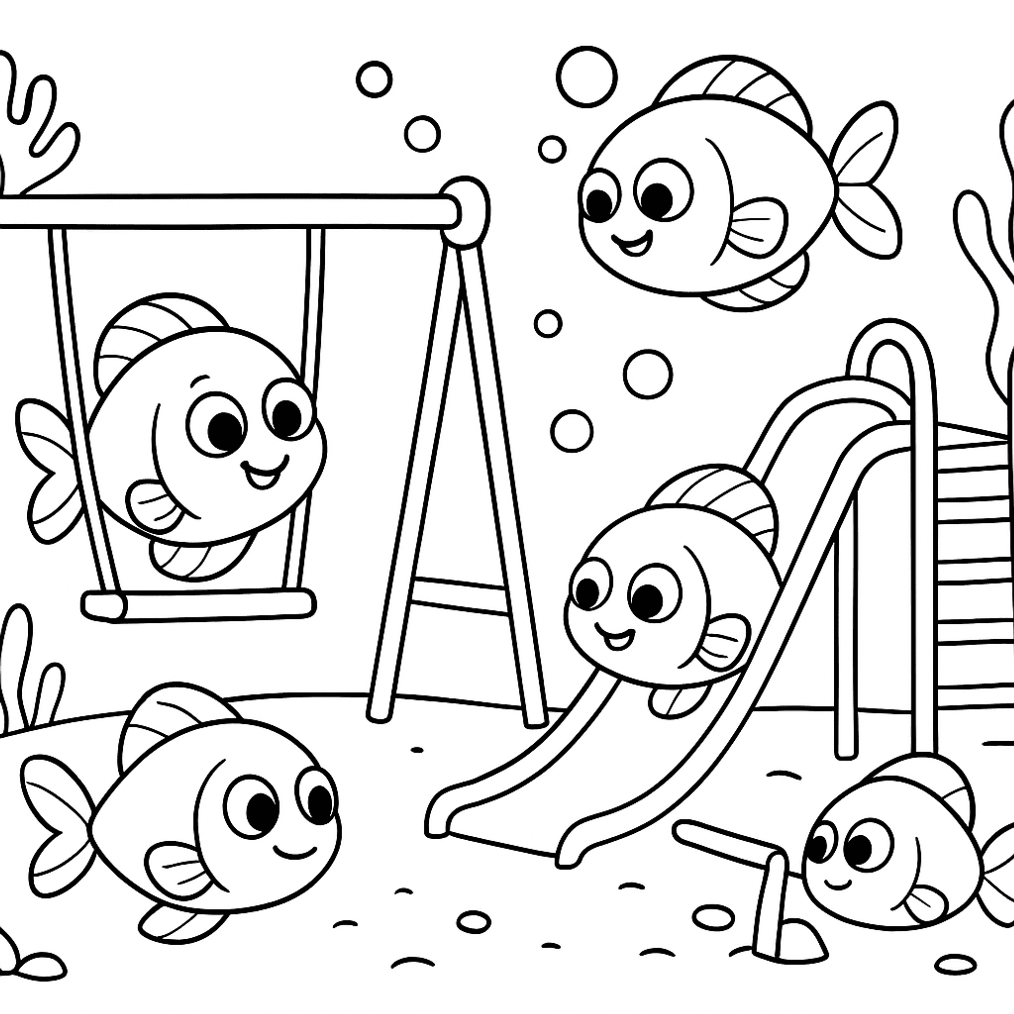 Underwater Playground Kleurplaat