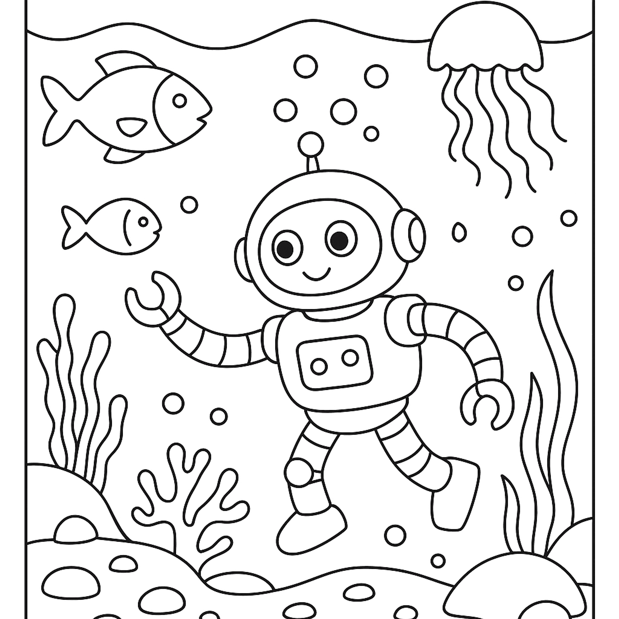 Onderwaterrobot Kleurplaat