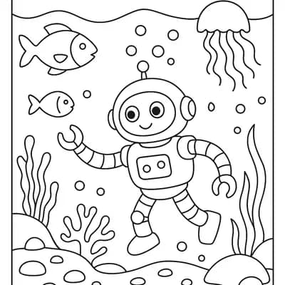 Onderwaterrobot Kleurplaat