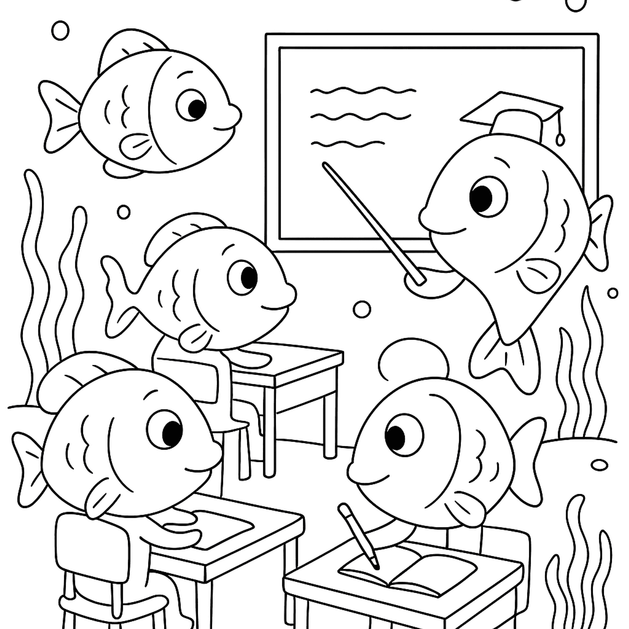 Underwater School Kleurplaat