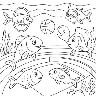 Underwater Sports Kleurplaat