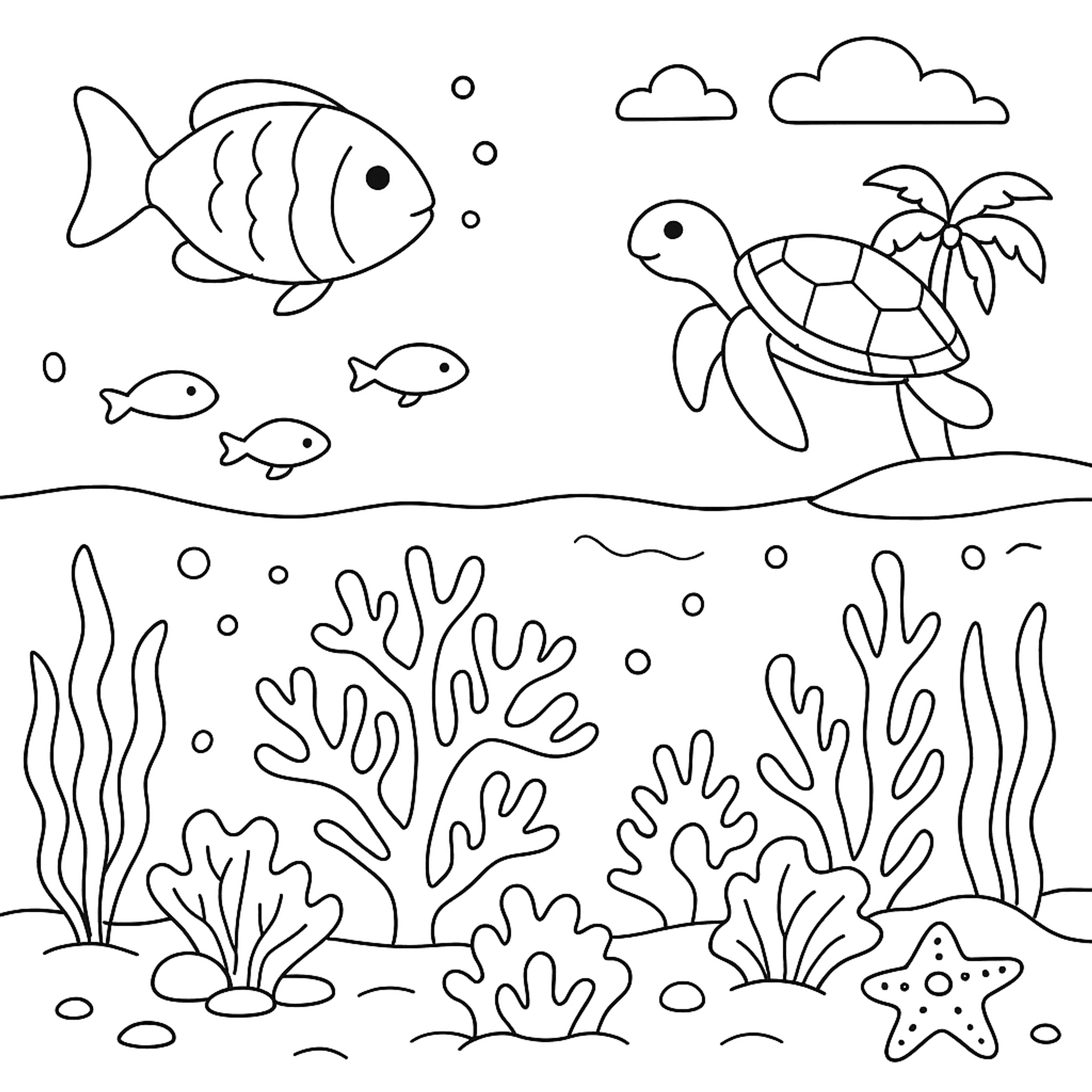 Tropisch Onderwaterparadijs Kleurplaat