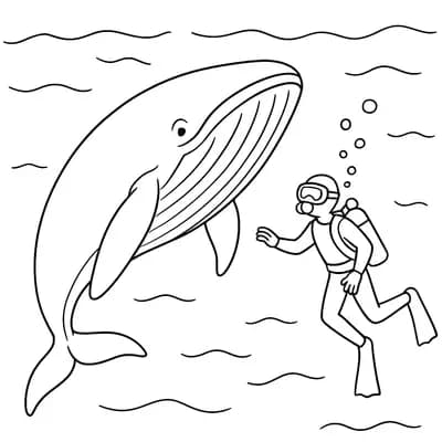 Walvis Ontmoeting Kleurplaat