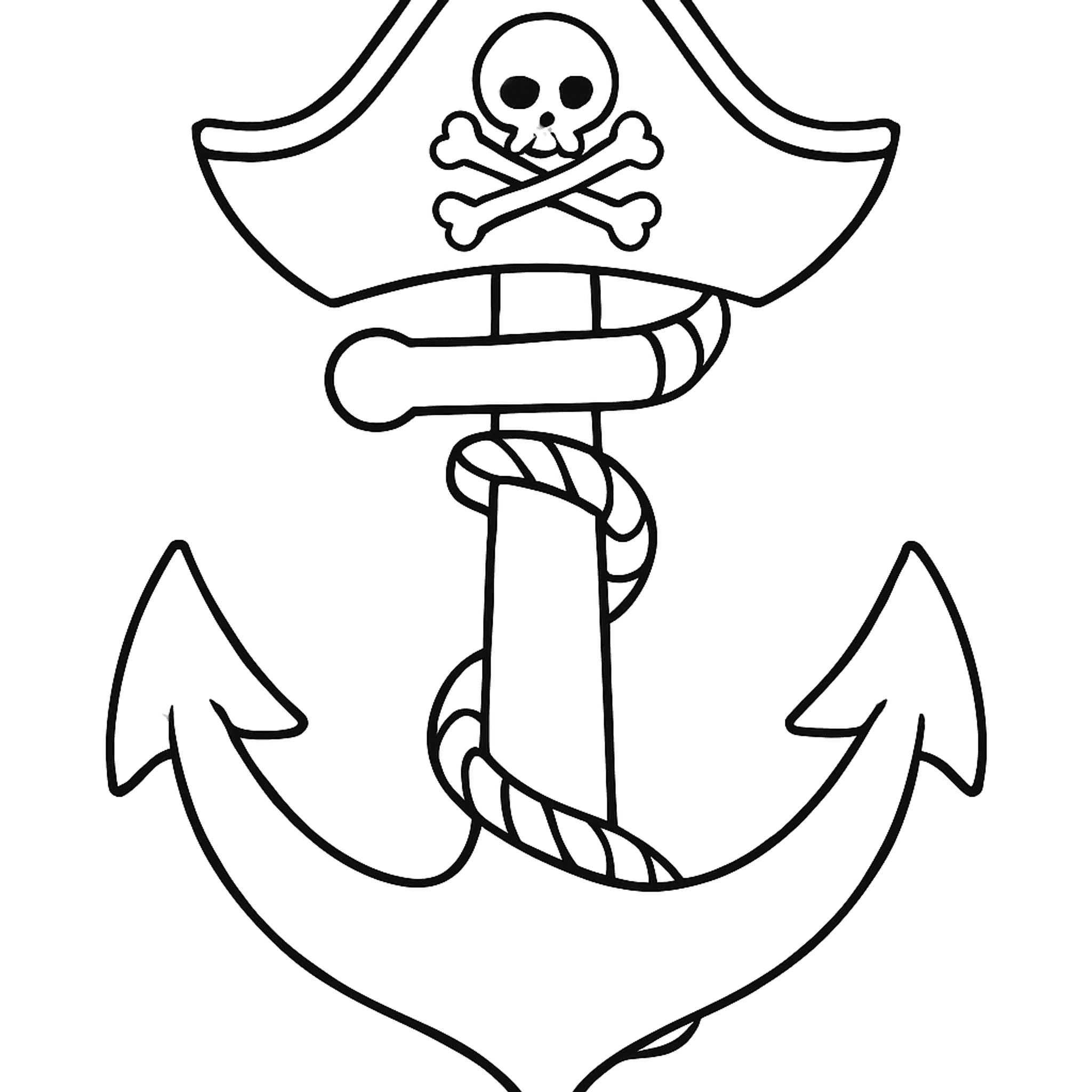 Piratenanker Kleurplaat