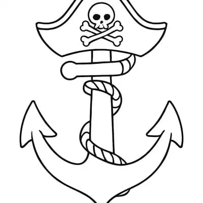 Piratenanker Kleurplaat