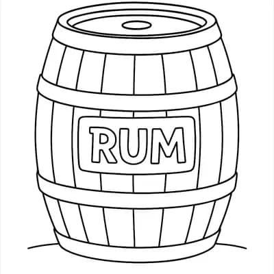 Pirate Barrel Of Kleurplaat