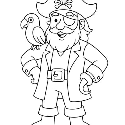 Piratenkapitein Kleurplaat