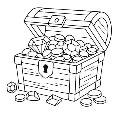 Pirate Chest With Kleurplaat