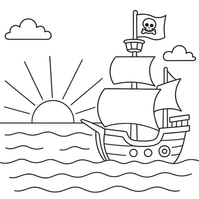 Pirate Dawn Horizon Kleurplaat