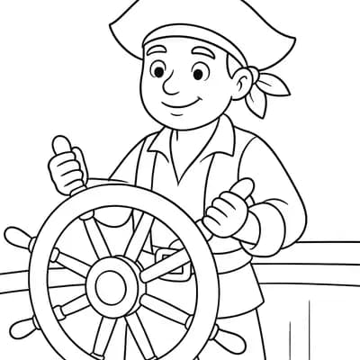 Pirate First Mate Kleurplaat