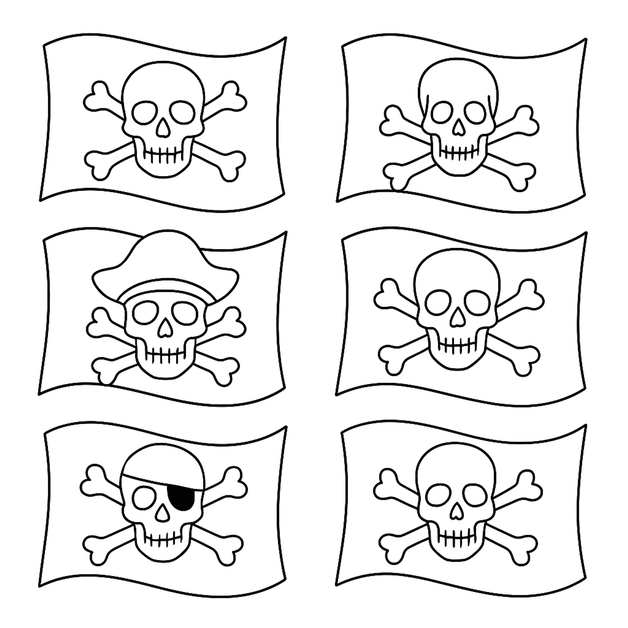 Pirate Flag Variations Kleurplaat