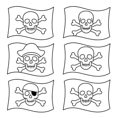 Pirate Flag Variations Kleurplaat