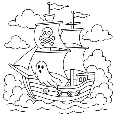 Spookschip Kleurplaat