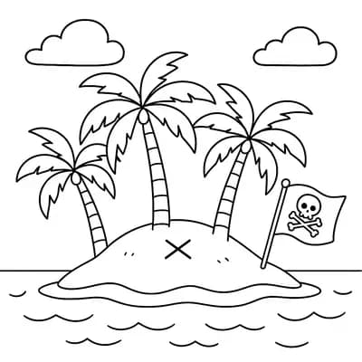 Pirateneiland Kleurplaat