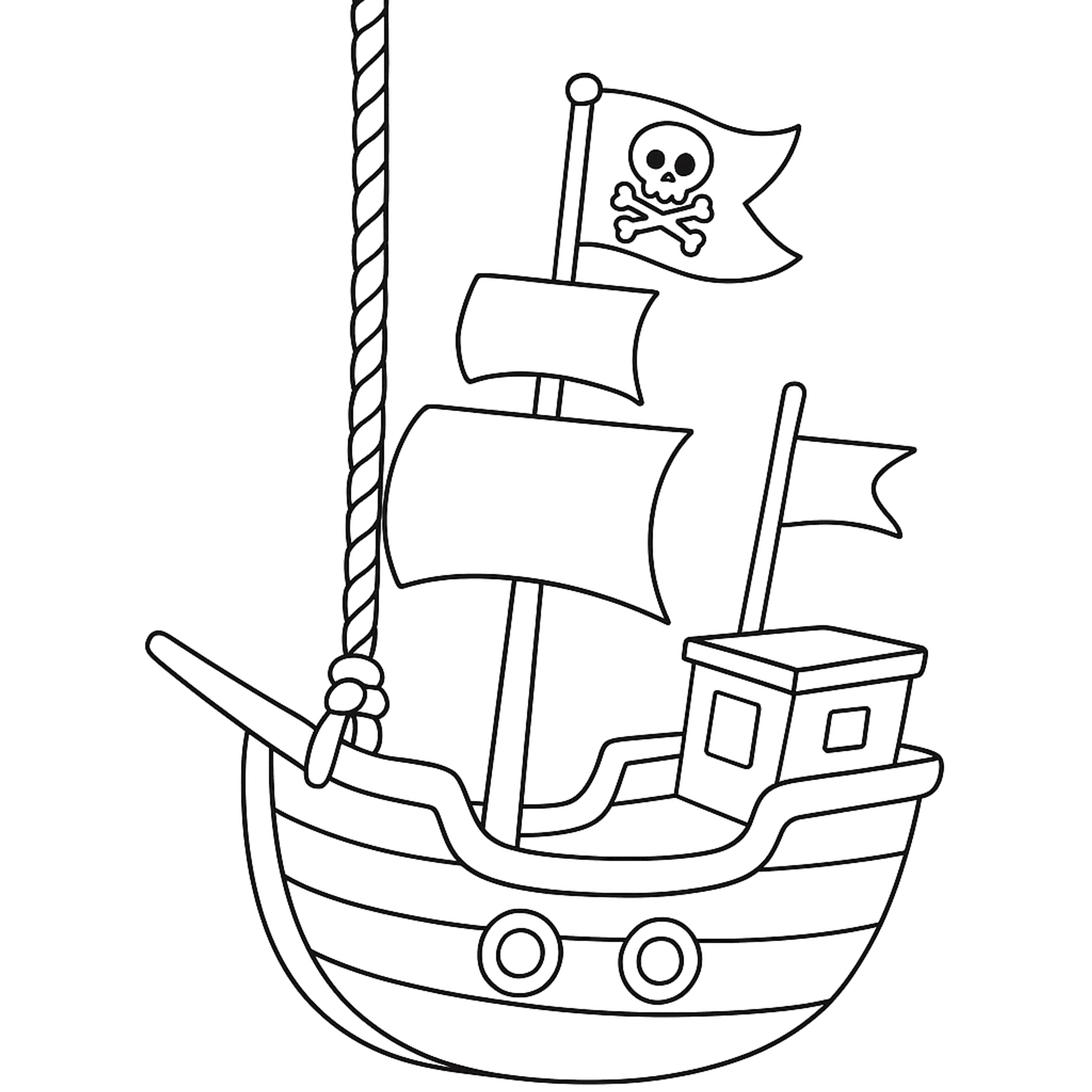 Pirate Rope Swing Kleurplaat
