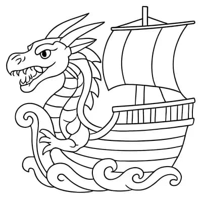 Pirate Ship Figurehead Kleurplaat