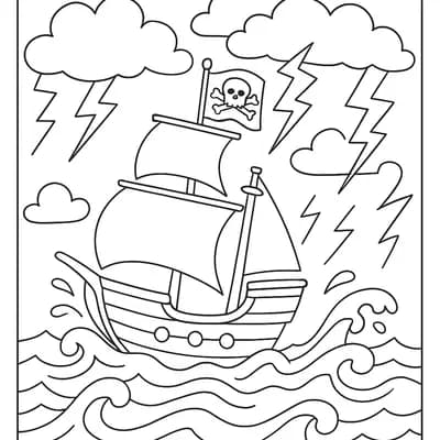 Pirate Storm At Kleurplaat