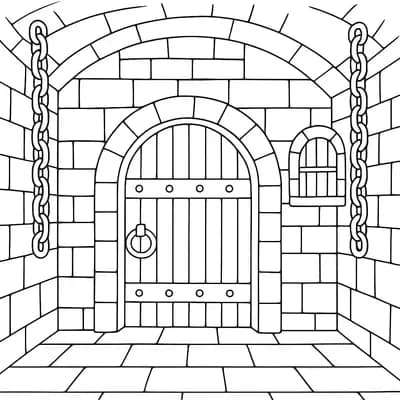 Castle Dungeon With Kleurplaat