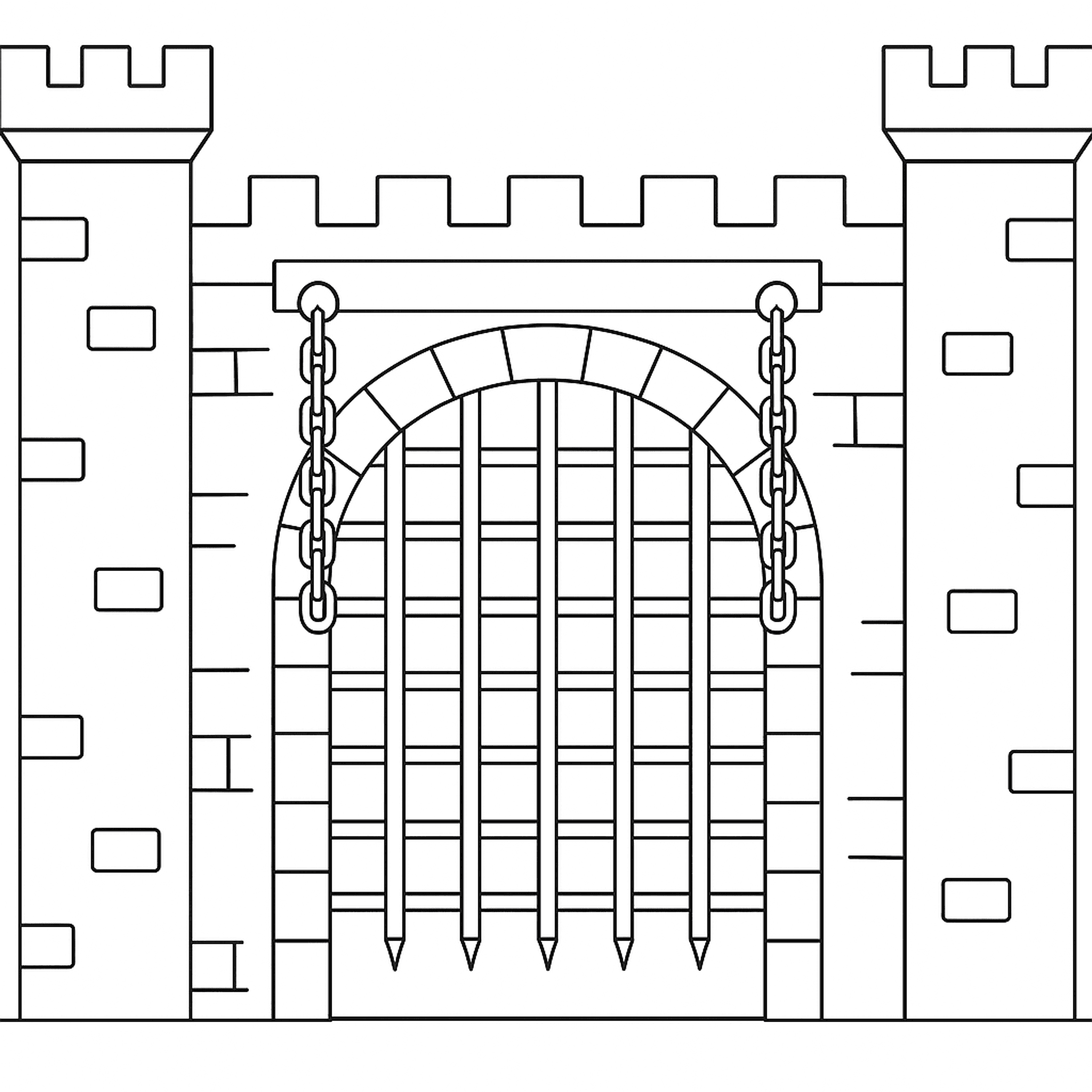 Kasteelpoort Kleurplaat