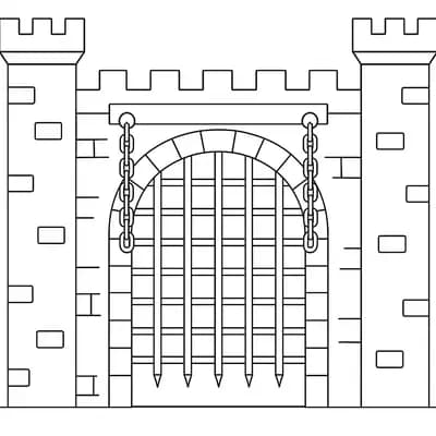 Kasteelpoort Kleurplaat