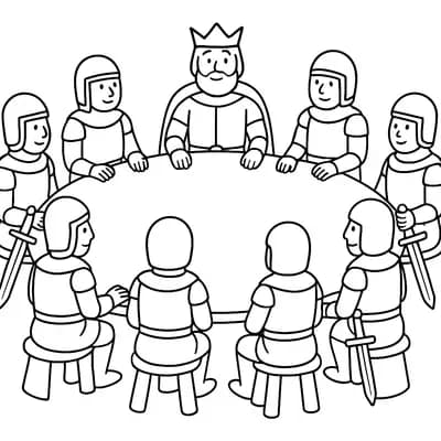 Ronde Tafel Kleurplaat