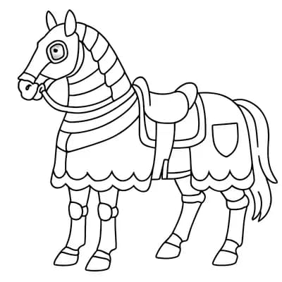 Medieval Horse Armor Kleurplaat