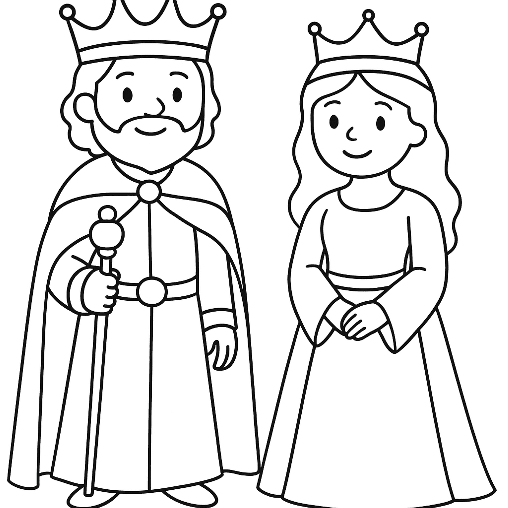 Koning en Koningin Kleurplaat
