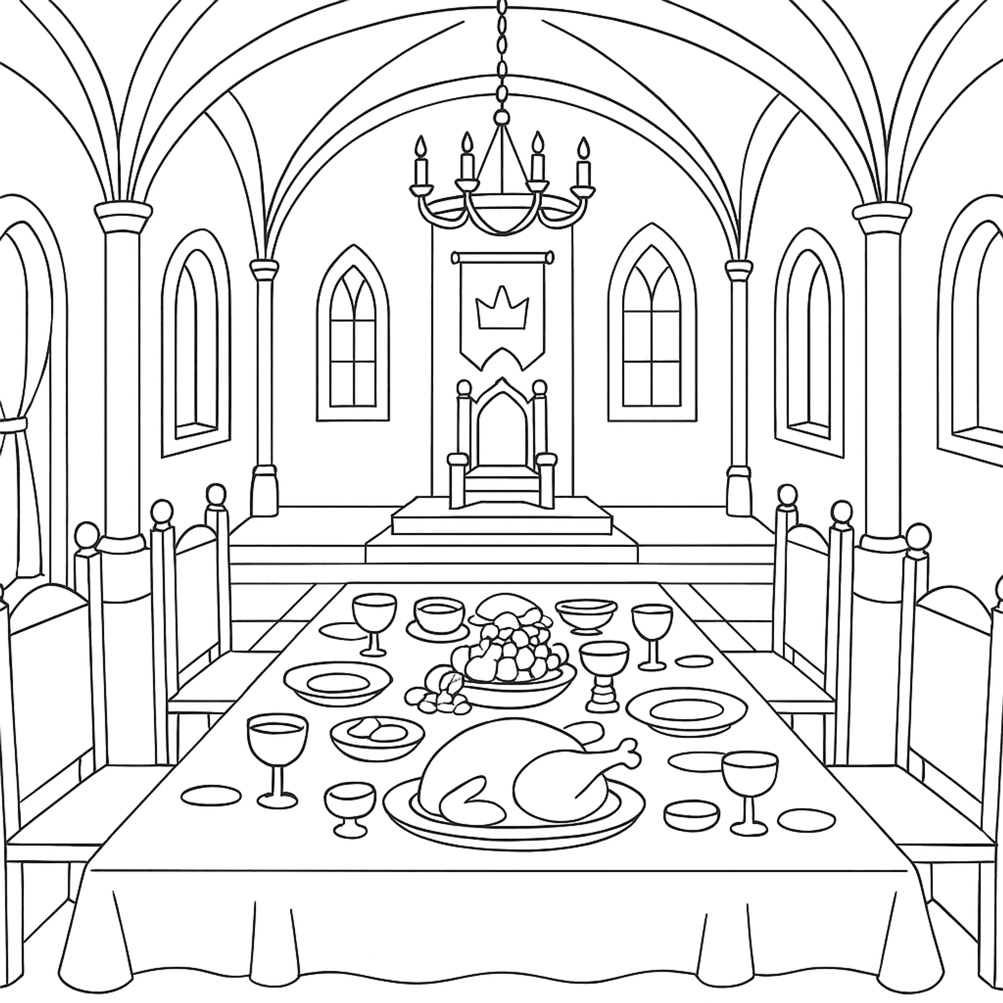 Royal Feast Banquet Kleurplaat