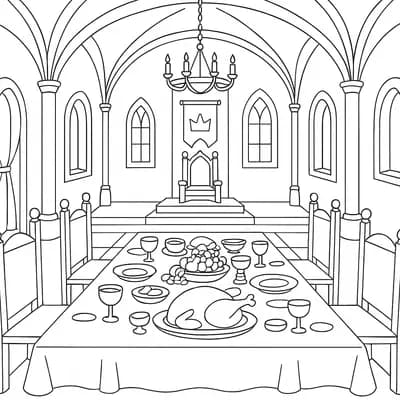 Royal Feast Banquet Kleurplaat