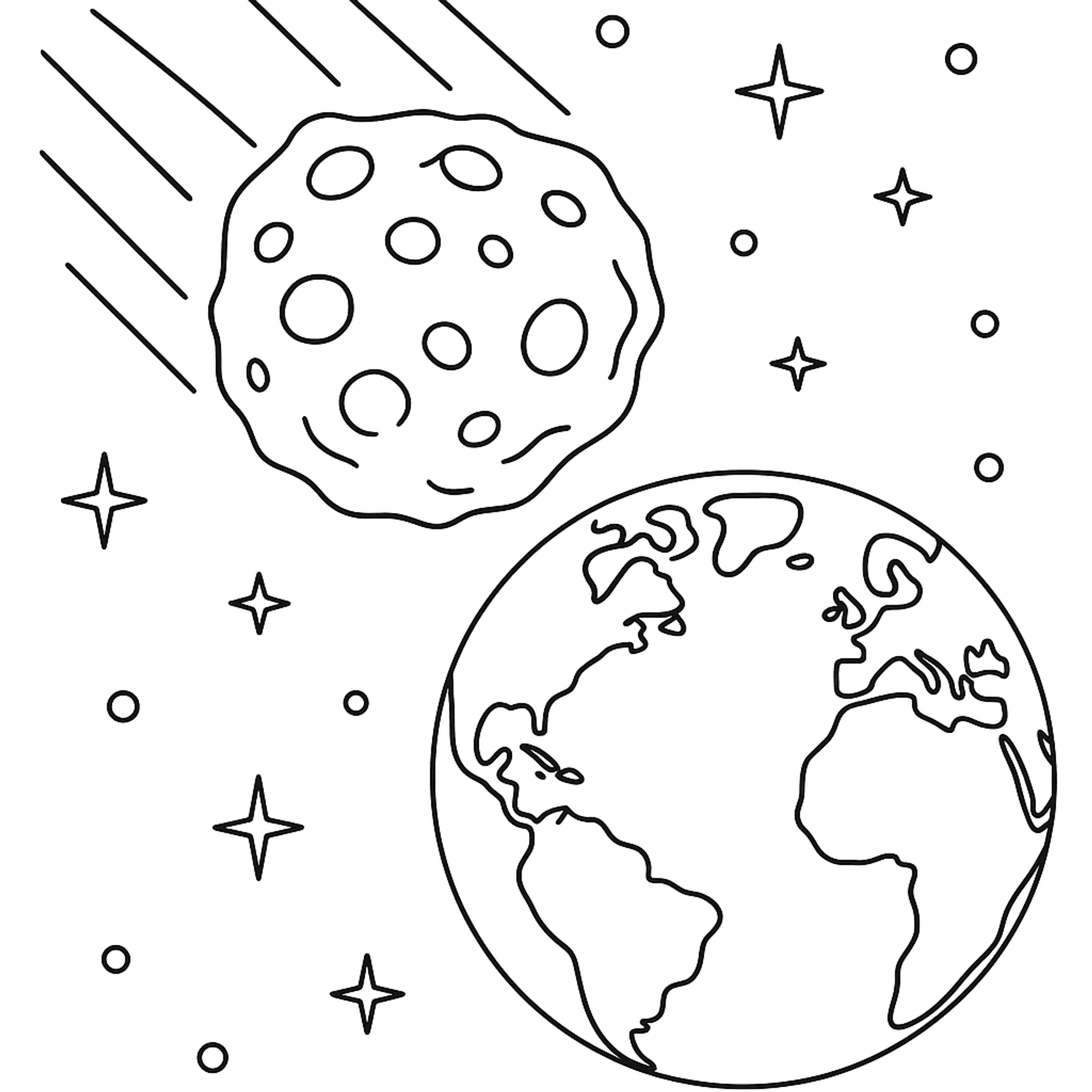 Asteroïde bij Aarde Kleurplaat