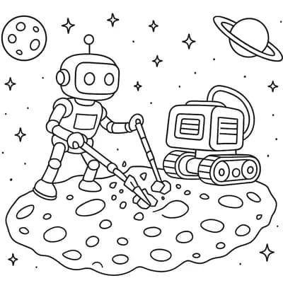 Mining Asteroid Kleurplaat