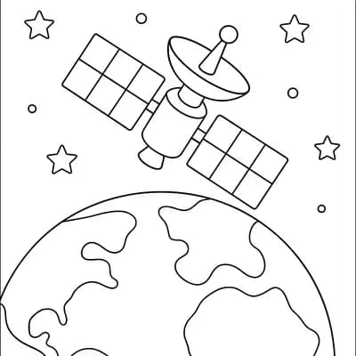 Satelliet Kleurplaat