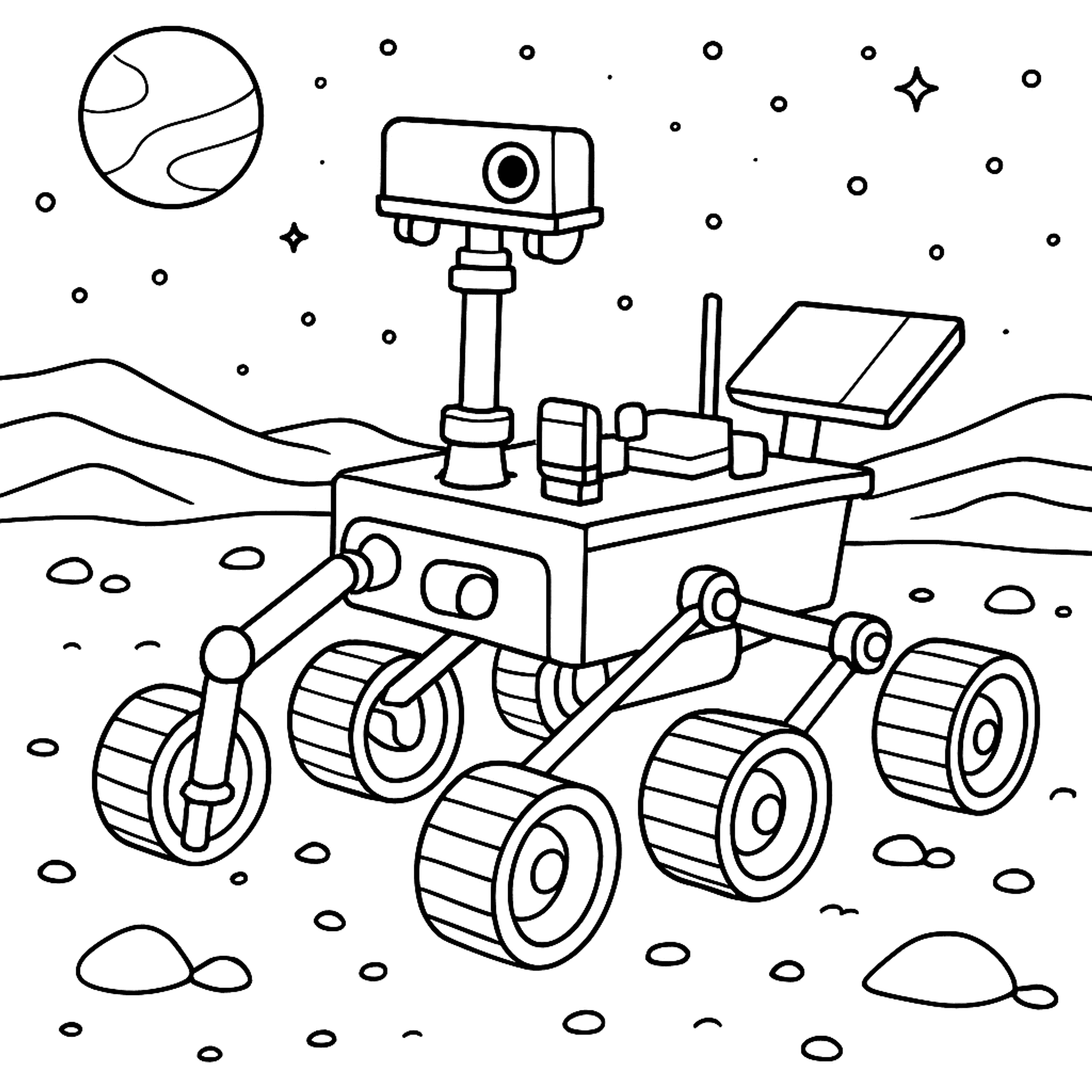 Marsrover Kleurplaat