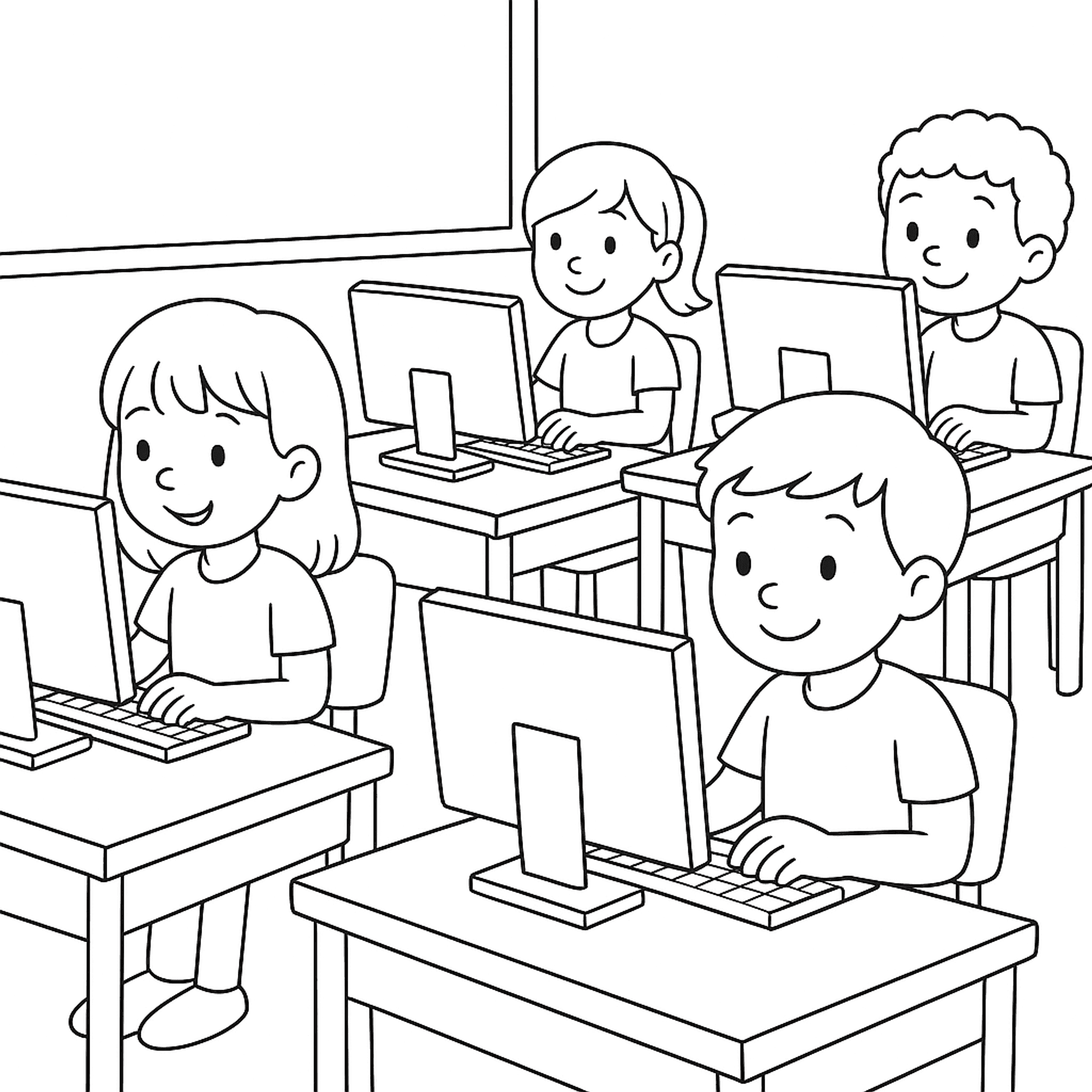 Computerles Kleurplaat