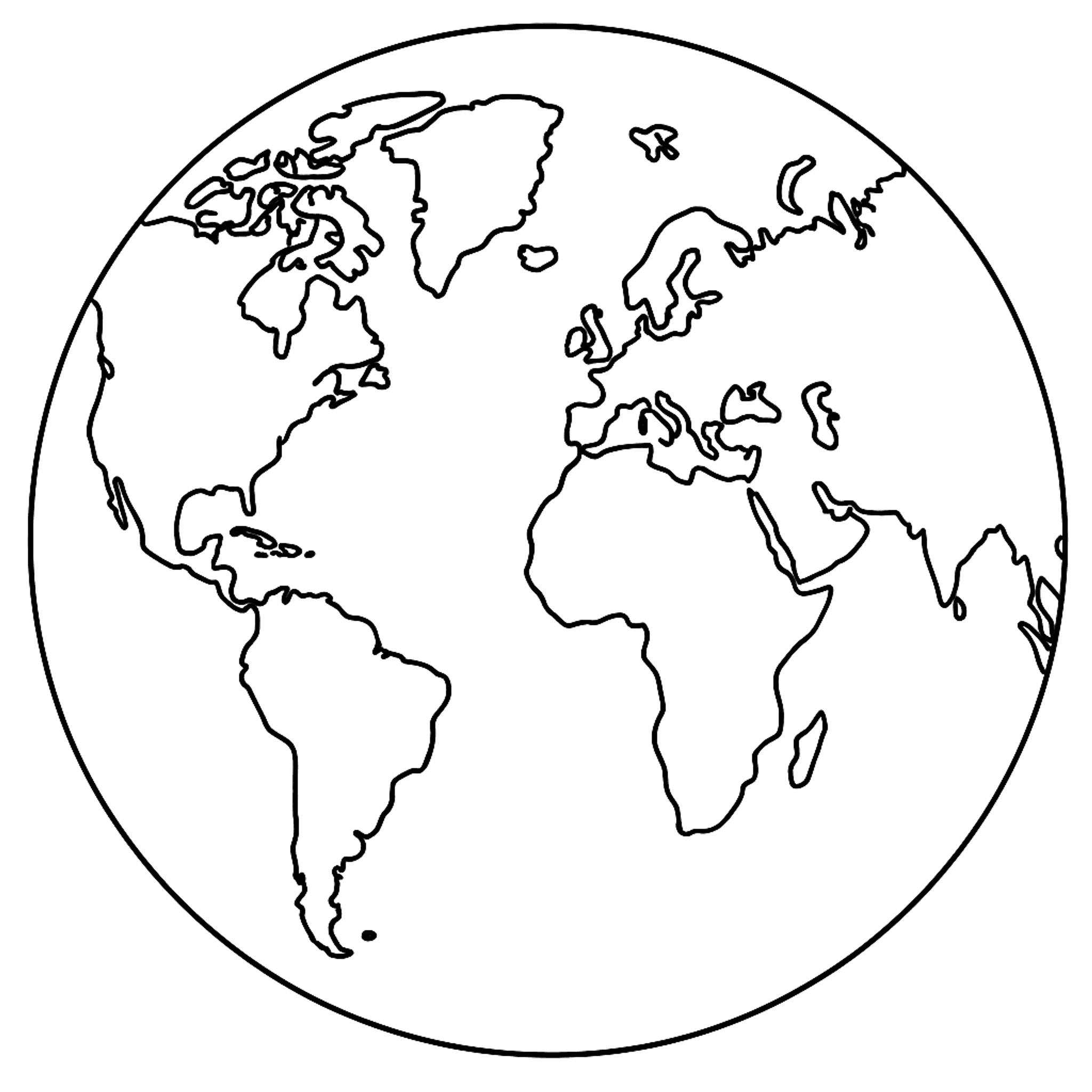 Wereldbol Kleurplaat