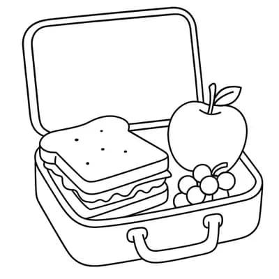 Lunchbox Kleurplaat