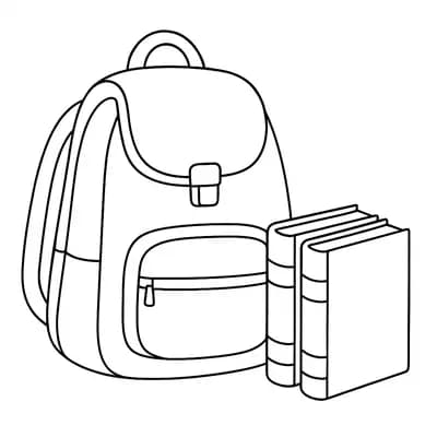 Schooltas Kleurplaat