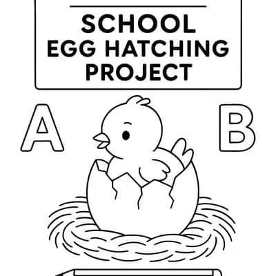School Egg Kleurplaat