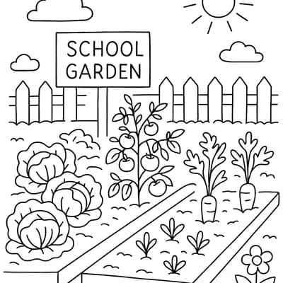 Schooltuin Kleurplaat