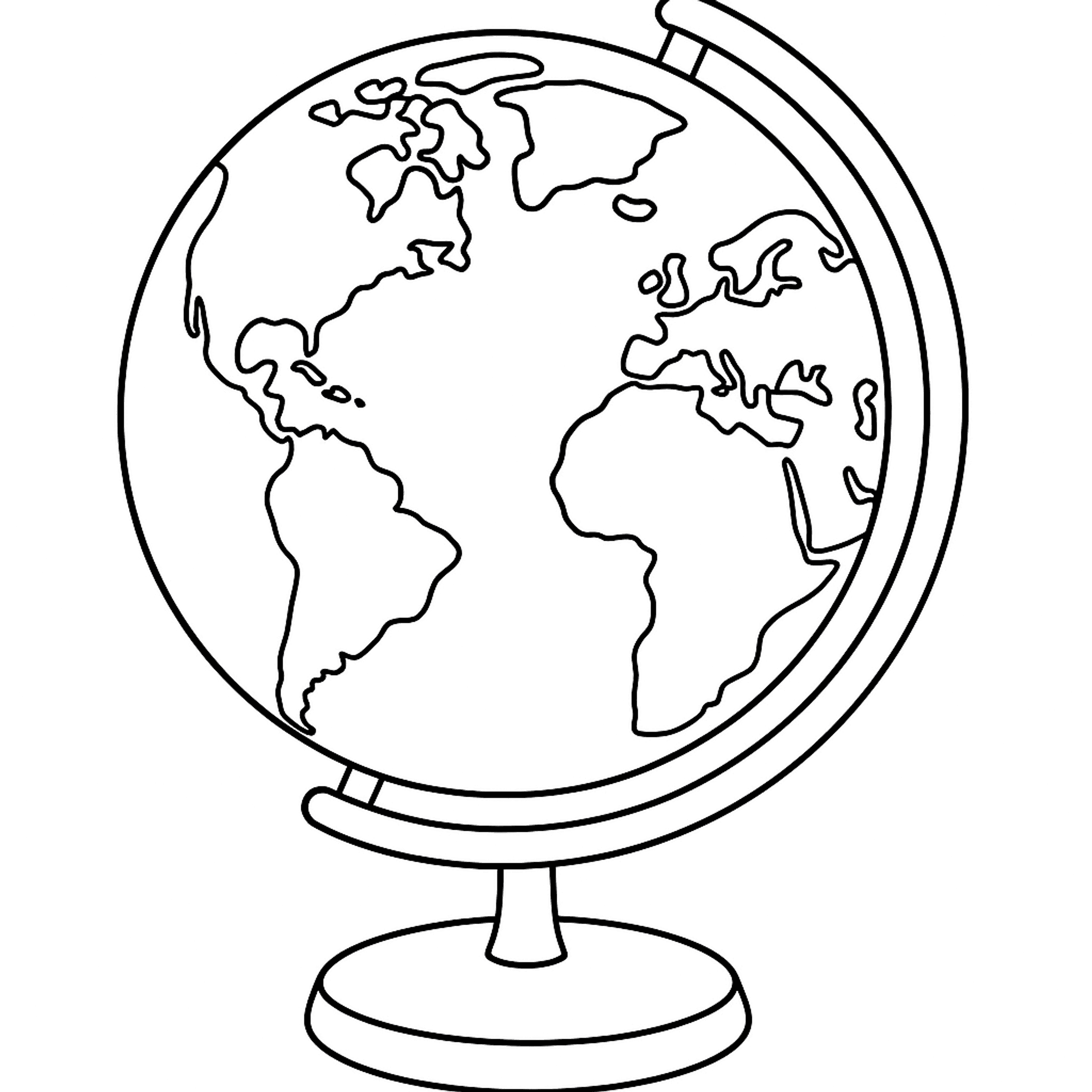 School Globe Kleurplaat