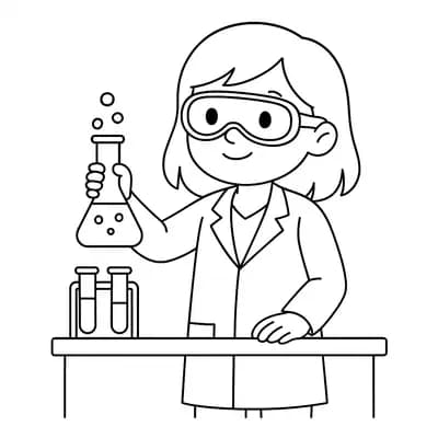 School Lab Kleurplaat