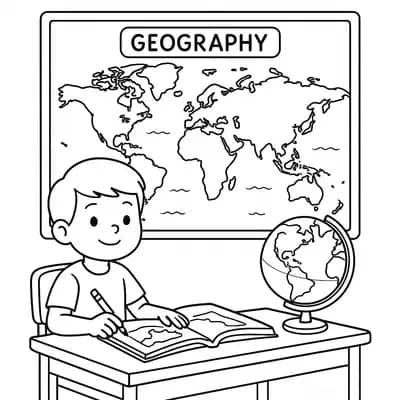 School Map Kleurplaat