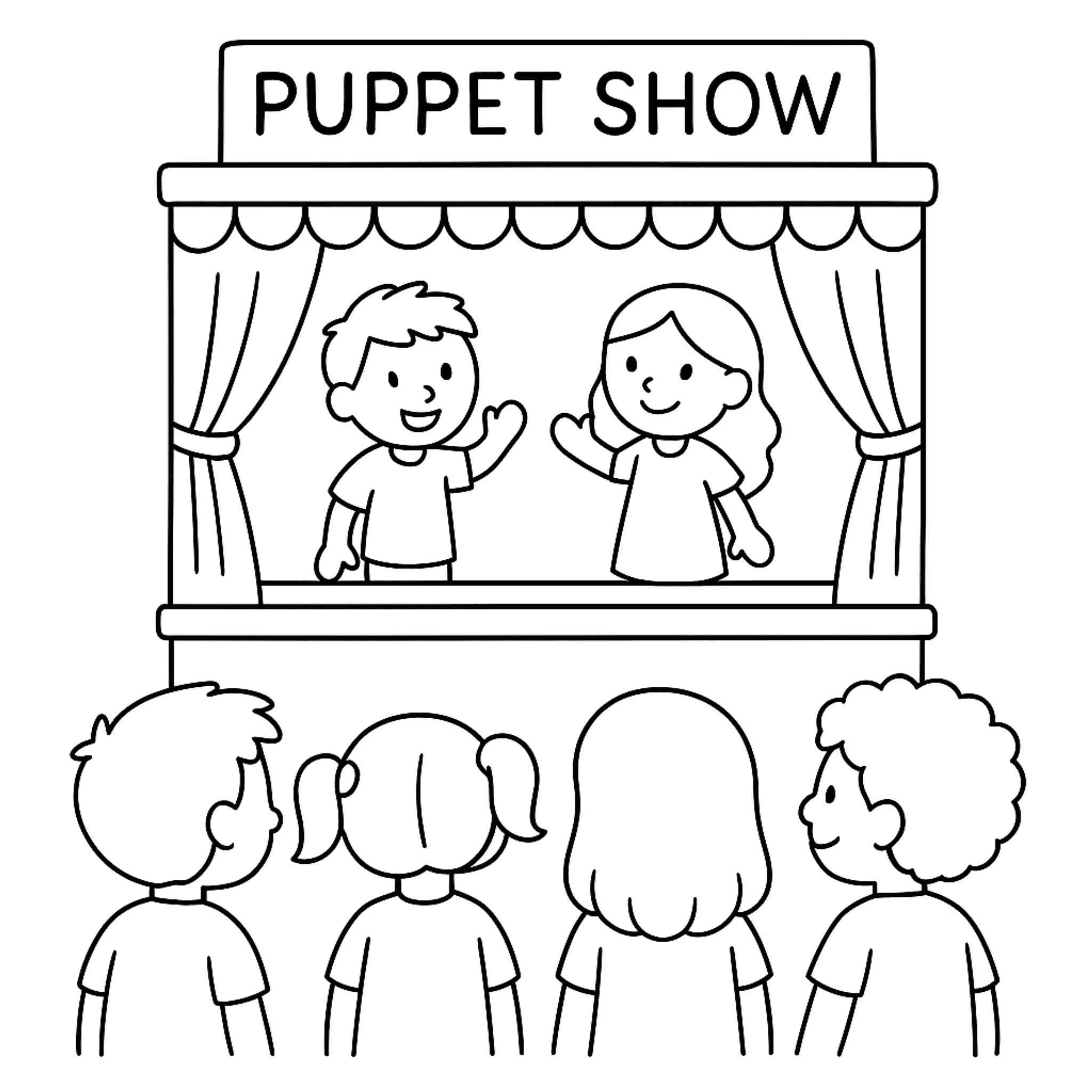 School Puppet Kleurplaat